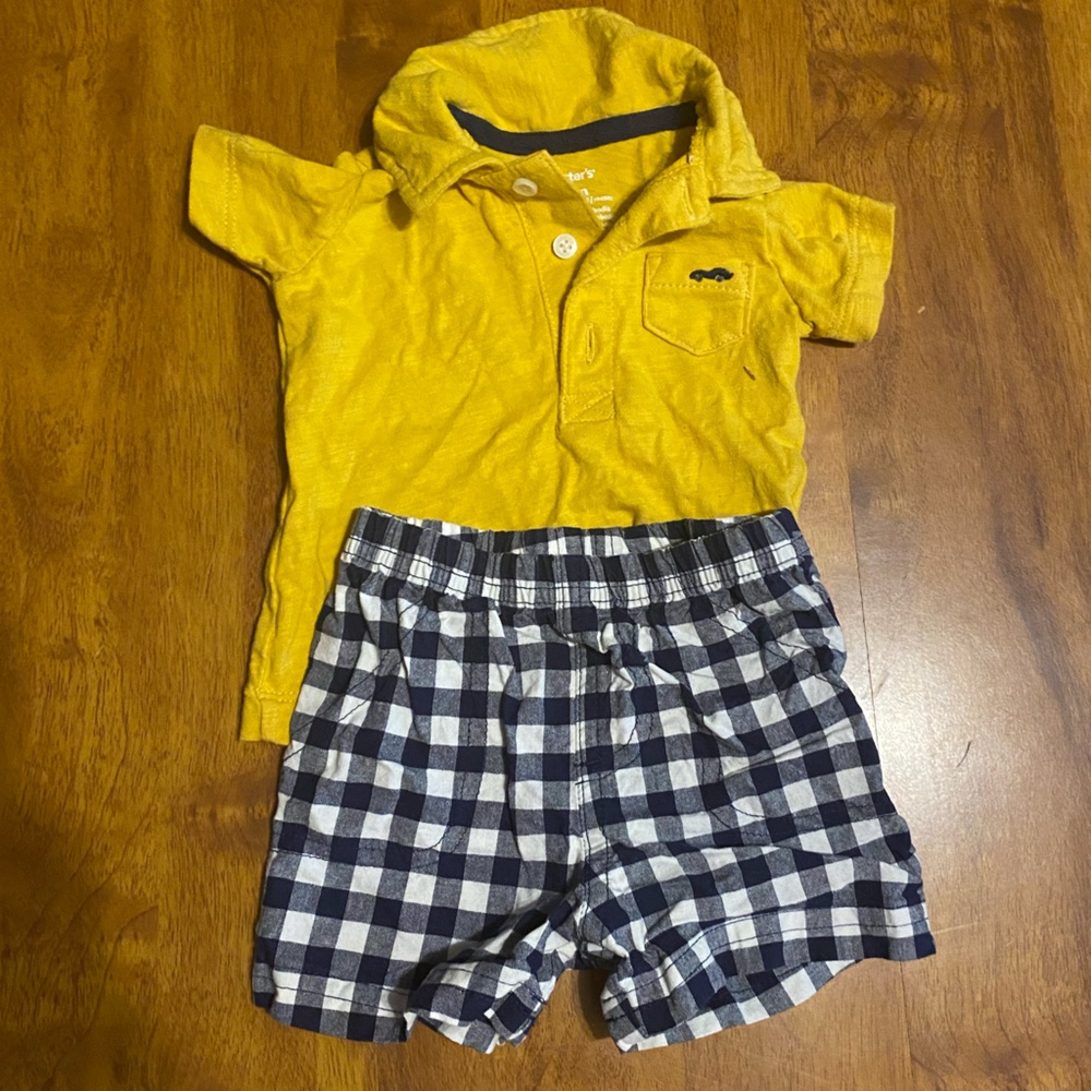 Collard shorts sleeve with shorts set